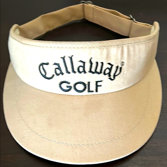 Callaway Accessories - *SOLD*Callaway Classic Canvas Tan Golf Visor Vintage